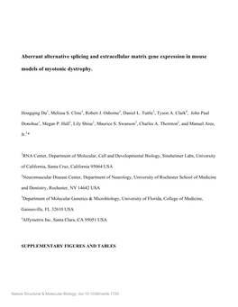 Aberrant Alternative Splicing and Extracellular Matrix Gene Expression in Mouse