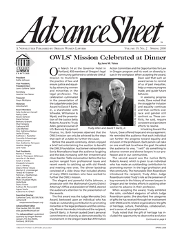 OWLS' Mission Celebrated at Dinner