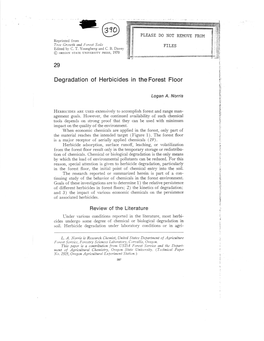 29 Degradation of Herbicides in the Forest Floor Review of the Literature