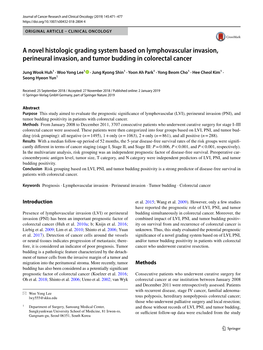 A Novel Histologic Grading System Based on Lymphovascular Invasion, Perineural Invasion, and Tumor Budding in Colorectal Cancer