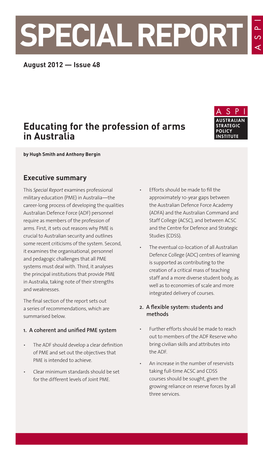 Educating for the Profession of Arms in Australia