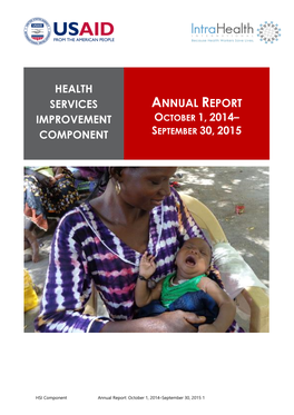 Annual Report Improvement October 1, 2014–