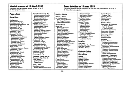 Infected Areas As at 11 March 1993 Zones Infectées Au 11 Mars 1993