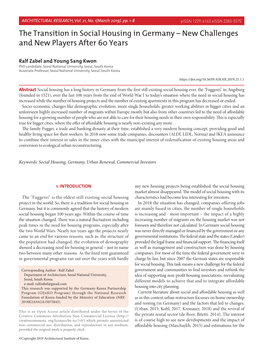 The Transition in Social Housing in Germany – New Challenges and New Players After 60 Years