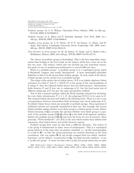 Profinite Groups, by J. S. Wilson, Clarendon Press, Oxford, 1998, Ix+284 Pp., $115.00, ISBN 0-19-850082-3 Profinite Groups, by L