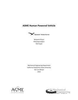 ASME Human Powered Vehicle