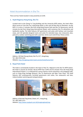 Hotel Accommodation in Sha Tin