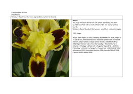 Combined List of Irises Dwarf Irises Miniature Dwarf Bearded Irises (Up to 20Cm, Earliest to Bloom)