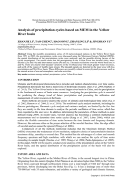 Analysis of Precipitation Cycles Based on MEM in the Yellow River Basin