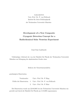 Development of a New Composite Cryogenic Detection Concept for a Radiochemical Solar Neutrino Experiment