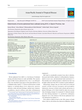 Asian Pacific Journal of Tropical Disease