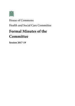 Formal Minutes of the Committee