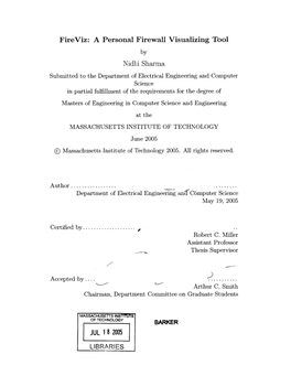 A Personal Firewall Visualizing Tool Nidhi Sharma JUL