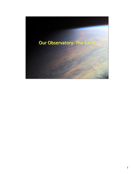 Our Observatory: the Earth
