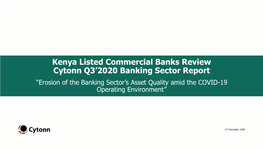 Kenya Listed Commercial Banks Review Cytonn Q3'2020 Banking