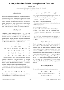 A Simple Proof of G¨Odel's Incompleteness Theorems