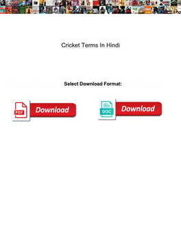 Cricket Terms in Hindi Pippa