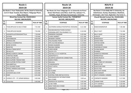 Route 1 2019-20 Route 1A 2019-20 ROUTE 2 2019-20