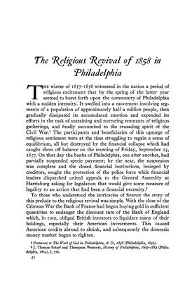 The Religions Revival of 1858 in Philadelphia