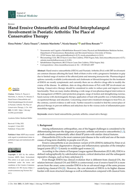 Hand Erosive Osteoarthritis and Distal Interphalangeal Involvement in Psoriatic Arthritis: the Place of Conservative Therapy