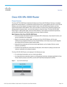 Cisco IOS Xrv 9000 Router Data Sheet