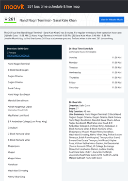 261 Bus Time Schedule & Line Route