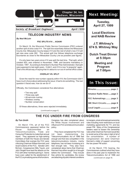 April 1999 Newsletter