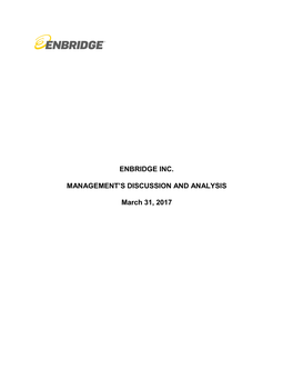 Enbridge Inc. Management's Discussion and Analysis