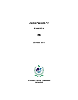 Curriculum of English Bs