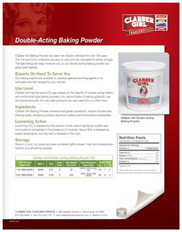 Double-Acting Baking Powder