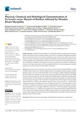 Physical, Chemical and Histological Characterization of Pectoralis Major Muscle of Broilers Affected by Wooden Breast Myopathy