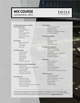 MIX COURSE Javhastudios, 2021