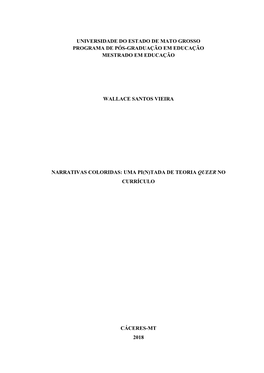 Narrativas Coloridas: Uma Pi(N)Tada De Teoria Queer No Currículo