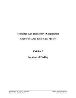 Rochester Gas and Electric Corporation Rochester Area Reliability Project