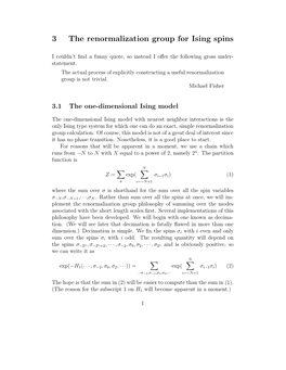 3 the Renormalization Group for Ising Spins