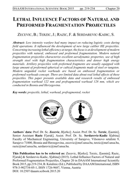 Lethal Influence Factors of Natural and Preformed Fragmentation Projectiles