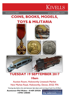 Coins, Books, Models, Toys & Militaria