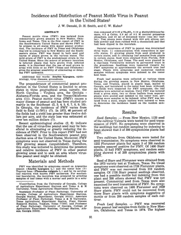 Incidence and Distribution of Peanut Mottle Virus in Peanut in the United States! J