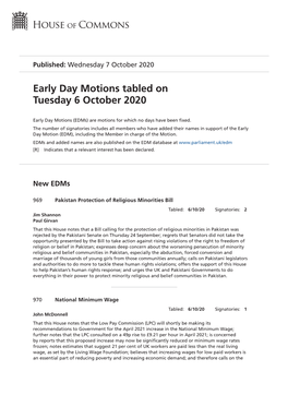 View Early Day Motions PDF File 0.12 MB