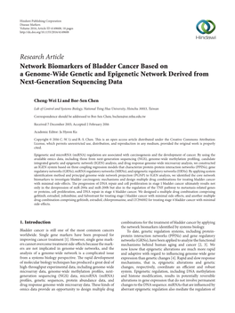 Network Biomarkers of Bladder Cancer Based on a Genome-Wide Genetic and Epigenetic Network Derived from Next-Generation Sequencing Data