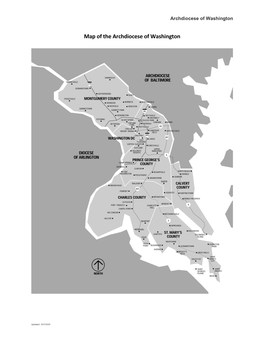 Map of the Archdiocese of Washington