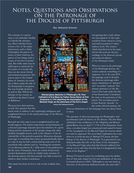 Notes, Questions, and Observations on the Patronage of the Diocese Of