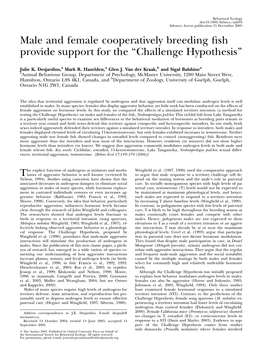 Challenge Hypothesis’’