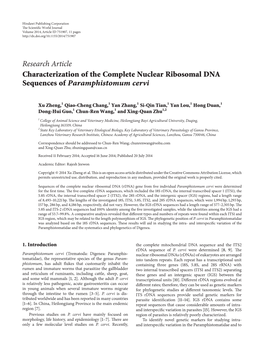 Characterization of the Complete Nuclear Ribosomal DNA Sequences of Paramphistomum Cervi