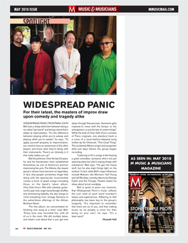 WIDESPREAD PANIC for Their Latest, the Masters of Improv Draw Upon Comedy and Tragedy Alike
