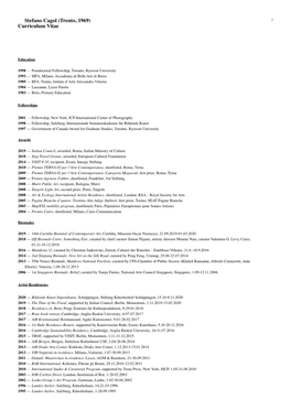 Stefano Cagol (Trento, 1969) Curriculum Vitae