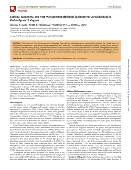 Ecology, Taxonomy, and Pest Management of Billbugs (Coleoptera: Curculionidae) in Orchardgrass of Virginia