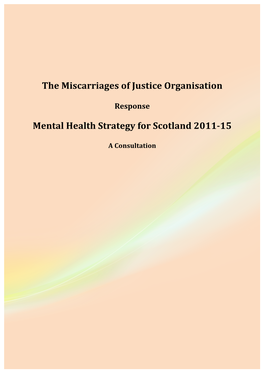 The Miscarriages of Justice Organisation Mental Health