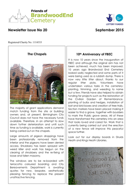 Newsletter Issue No 20 September 2015