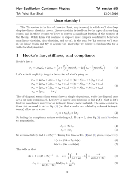 1 Hooke's Law, Stiffness, and Compliance
